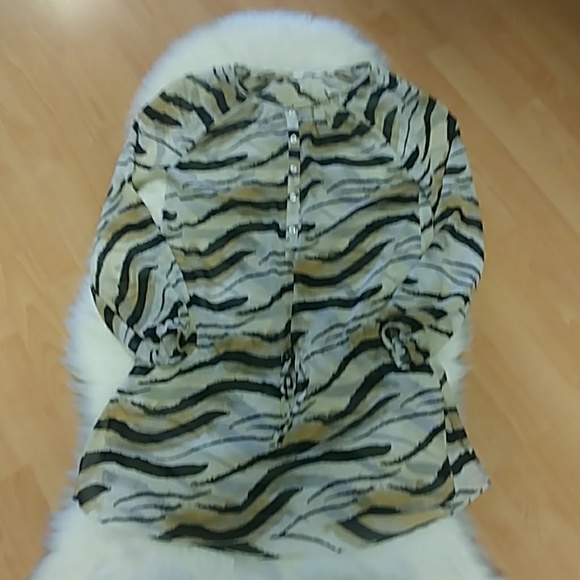 La Vie en Rose Aqua Sheer Animal Print Bathing Suit Coverup - Picture 7 of 8